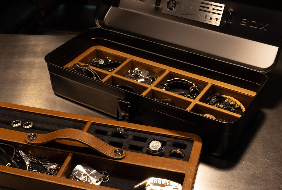 toolbox accessories holder jewellery holder with genuine leather interior 